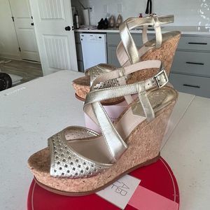Vince Camuto Gold Wedges New Without Box Size 9